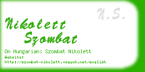 nikolett szombat business card